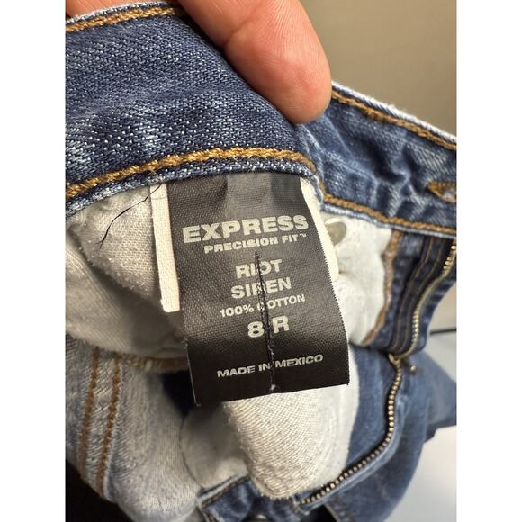 Vintage Y2K 90s Flare Jeans Express Women’s Size 8 Precision Fit Riot Siren - Picture 2 of 8